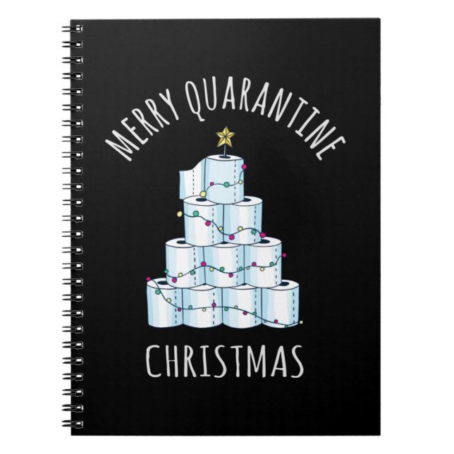 Merry Quarantine Christmas Tree Toilet Paper Notebook (Front)