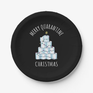 Merry Quarantine Christmas Tree Toilet Paper Paper Plate
