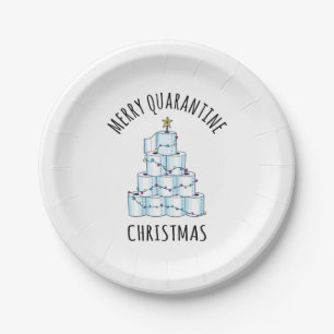 Merry Quarantine Christmas Tree Toilet Paper Paper Plate