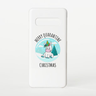 Merry Quarantine Christmas Unicorn Samsung Galaxy Case