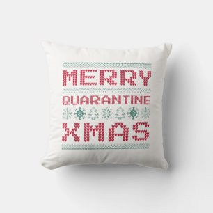 Merry Quarantine Xmas Throw Pillow