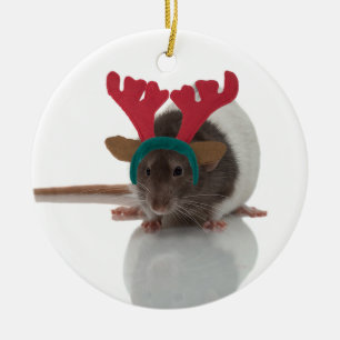 Merry Ratmas Ceramic Ornament