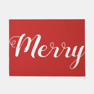 Merry Red Christmas Doormat