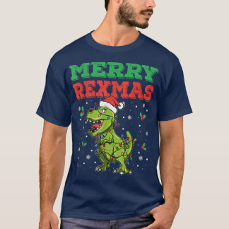 Merry Remas Santa Tre Dino Toddler Boys Christmas T-Shirt