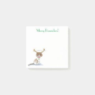 Merry Reminders! Watercolor Labradoodle Xmas Post-it Notes