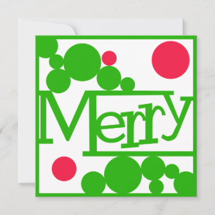 Merry Retro Modern Bubbles Square Holiday Card