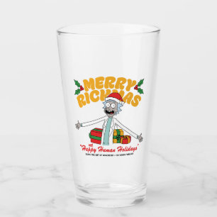 Merry Rickmas and Happy Human Holidays Glass