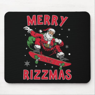 Merry Rizz Mas Kids Funny Santa Clause Skating Boa Mouse Pad