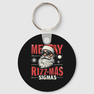 Merry Rizz Mas Sigmas - Cool Santa Face Gen Alpha Keychain
