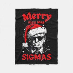 Merry Rizz Mas Sigmas Funny Gen Alpha X-mas Santa  Fleece Blanket