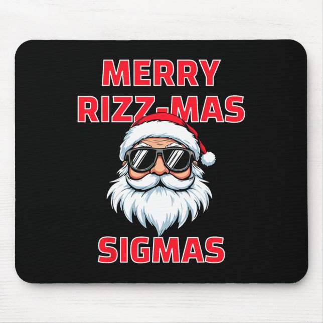 Merry Rizz Mas Sigmas Funny Santa Claus Christmas  Mouse Pad (Front)