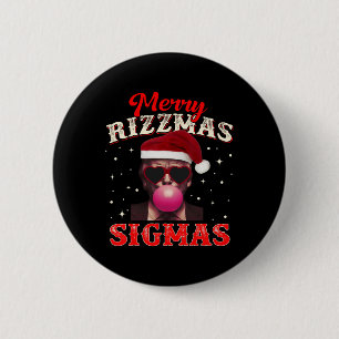 Merry Rizz Mas Sigmas Gen Alpha Trump Santa Christ 2 Inch Round Button
