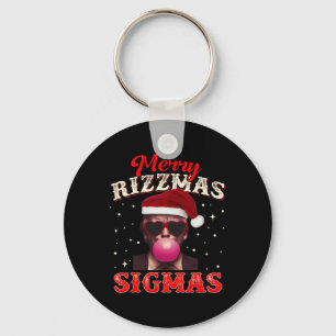 Merry Rizz Mas Sigmas Gen Alpha Trump Santa Christ Keychain