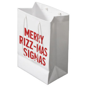 Merry Rizz-Mas Sigmas Snarky Christmas Funny  Medium Gift Bag