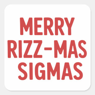 Merry Rizz-Mas Sigmas Snarky Christmas Funny Square Sticker
