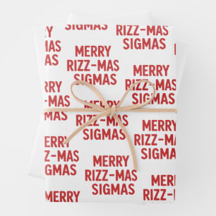 Merry Rizz-Mas Sigmas Snarky Christmas Funny  Wrapping Paper Sheet