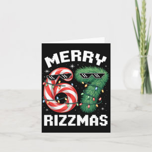 Merry Rizzmas 67 Candy Cane Tree Sungles Funny  Card