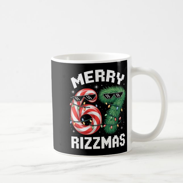 Merry Rizzmas 67 Candy Cane Tree Sungles Funny  Coffee Mug (Right)