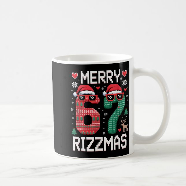 Merry Rizzmas 67 Knitted Sweater Sungles Funny  Coffee Mug (Right)