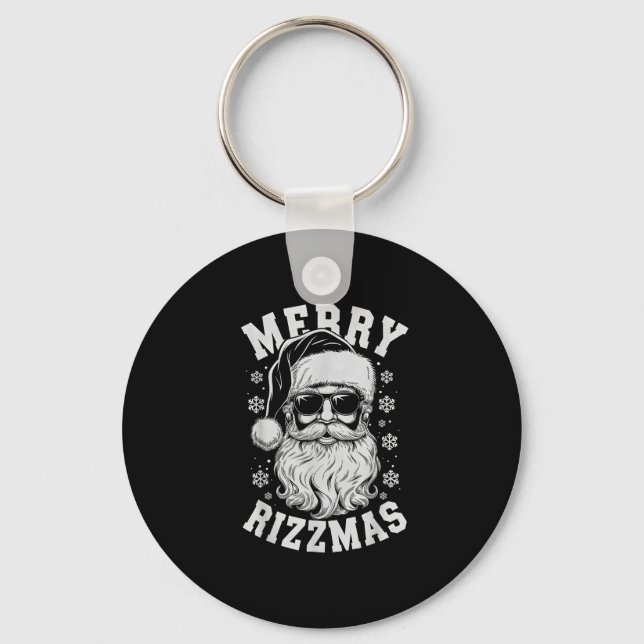 Merry Rizzmas Funny Christmas Santa Claus Happy Ch Keychain (Front)