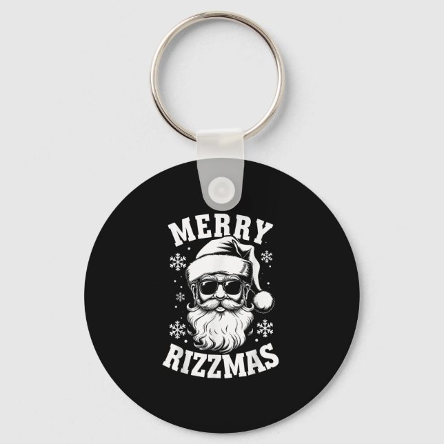 Merry Rizzmas Funny Christmas Santa Claus Happy Ch Keychain (Front)