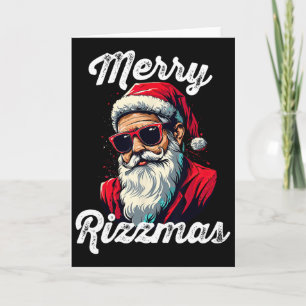 Merry Rizzmas Funny Santa White Elephant Gift Rizz Card