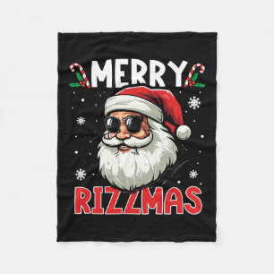 Merry Rizzmas Kids Teens School Funny Christmas Sa Fleece Blanket