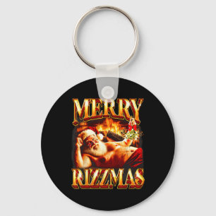 Merry Rizzmas Kids Teens School Funny Christmas Sa Keychain
