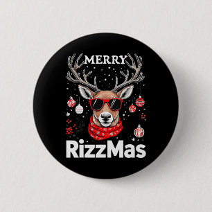 Merry Rizzmas Reindeer Funny Christmas Holiday  2 Inch Round Button