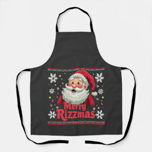 Merry Rizzmas Santa Rizz Funny Christmas Rizzler  Apron