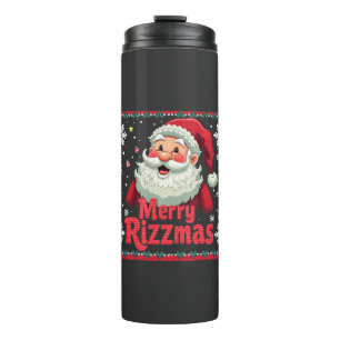 Merry Rizzmas Santa Rizz Funny Christmas Rizzler  Thermal Tumbler
