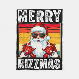 Merry Rizzmas School Funny Christmas Santa Claus K Fleece Blanket