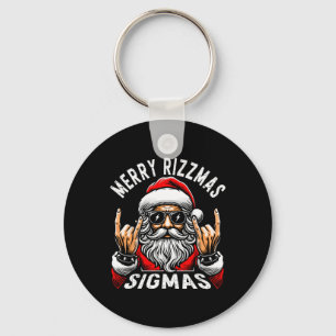 Merry Rizzmas Sigmas Funny Christmas Rizz Santa Te Keychain
