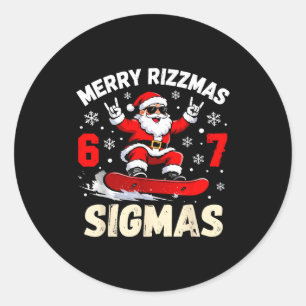 Merry Rizzmas Sigmas Santa 67 Six Seven Classic Round Sticker