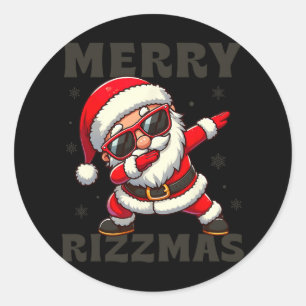 Merry Rizzmas Skibidi Rizzmas Funny Christmas Rizz Classic Round Sticker