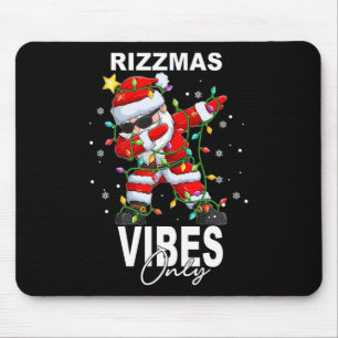 Merry Rizzmas Vibes Only Christmas Funny Santa Cla Mouse Pad