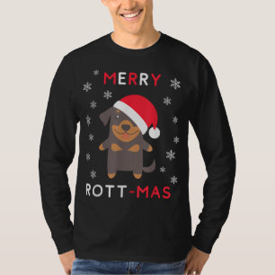 Merry Rott Mas - Funny Christmas Rottweiler XMas D T-Shirt