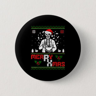 Merry Rx Mas Skeleton Pharmacist Pharmacy Tech Ugl 2 Inch Round Button