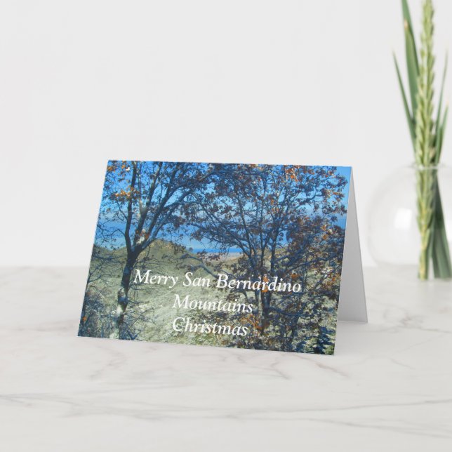Merry San Bernardino Mountains Christmas Holiday Card (Front)