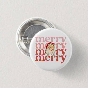 Merry santa christmas  1 inch round button