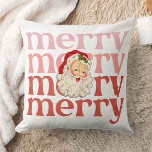 Merry santa christmas throw pillow