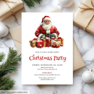 Merry Santa Claus Editable Christmas Party Invites