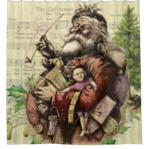 Merry Santa Claus Tree Classic Illustration