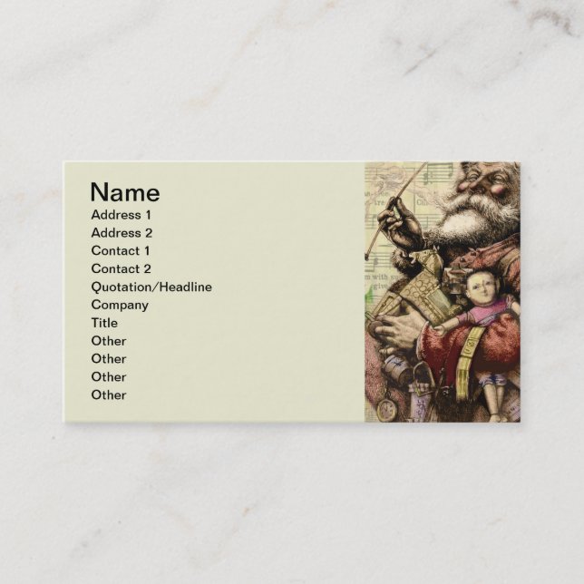 Merry Santa Claus Tree Classic Illustration Business Card (Front)