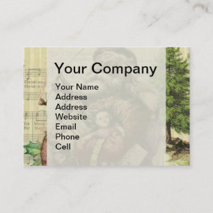 Merry Santa Claus Tree Classic Illustration Business Card