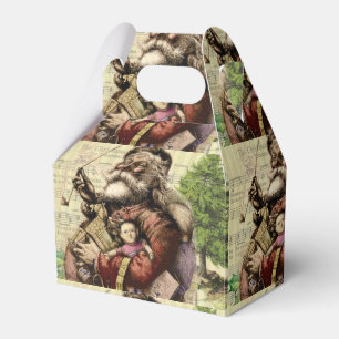 Merry Santa Claus Tree Classic Illustration Favor Box
