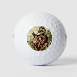 Merry Santa Claus Tree Classic Illustration Golf Balls