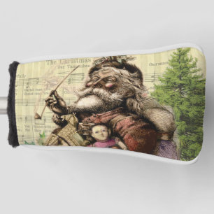 Merry Santa Claus Tree Classic Illustration Golf Head Cover
