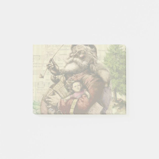 Merry Santa Claus Tree Classic Illustration Post-it Notes (Front)