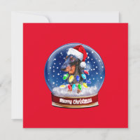 Merry Sausage Christmas Dog Snow Globe